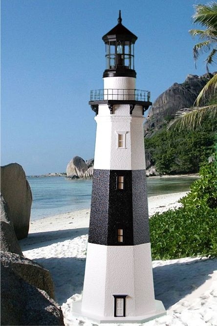4' Foot - Montauk, NY Deluxe Stucco Lawn Lighthouse