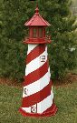 Amish Painted Wooden Lawn Lighthouse - White Shoal, MI - 3'