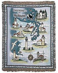 Blanket / Throw - Lighthouses of Washington #RTP007675