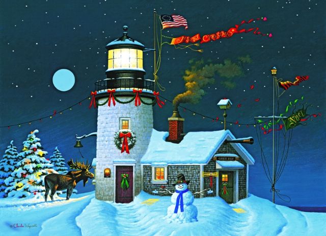 Lighthouse Christmas Cards - Lighthouse and Nautical Christmas Cards ...